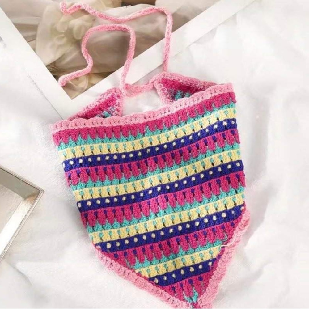 Knitted Crochet Bandana